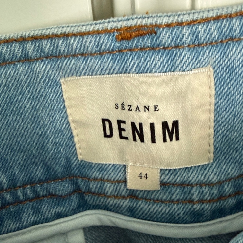Sezane Light Blue Denim Button-Front Mini Skirt - Picture 10 of 10